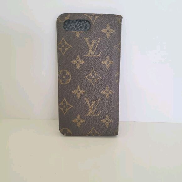 Authentic Louis Vuitton LV Monogram Folio iPhone 8+ Plus Case Brown Phone Case - Picture 2 of 12